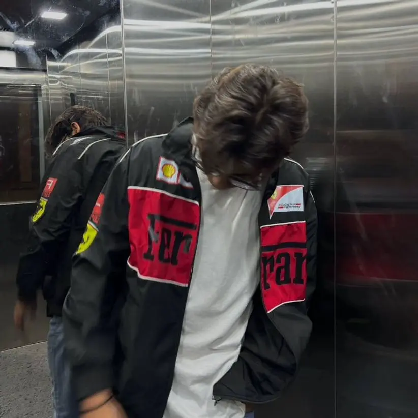 Black Ferrari Racing Jacket Unisex - LUFERS F1 Edition  (Xs)